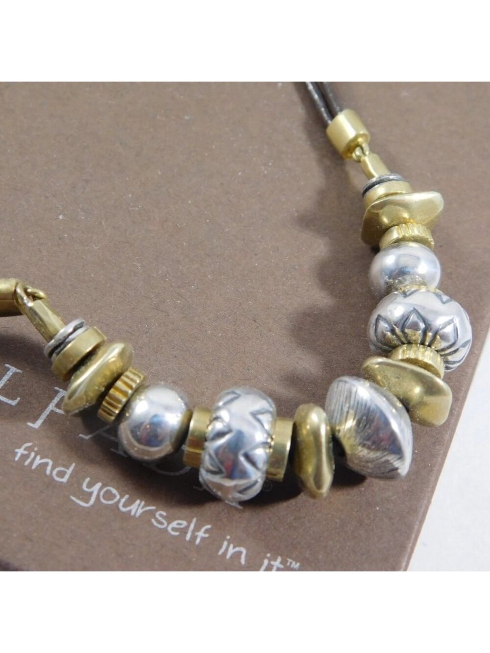 SILPADA Necklace Sterling Silver Brass TREASURED TRINKETS Leather N3237